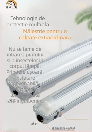 Corp LED T8 cu protecție tripla, set complet cu două tuburi, difuzor antiexplozie, impermeabil, anti-aburire, praf-dust, tub purificator