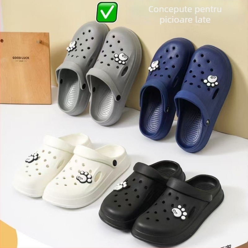 Pantofi bărbați Crocs cu găuri, mărime mare, sandale de vară cu talpă groasă
