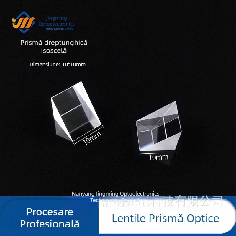 Prism triunghiular cu un unghi drept, sticlă optică K9, dimensiuni 10×10×10 mm