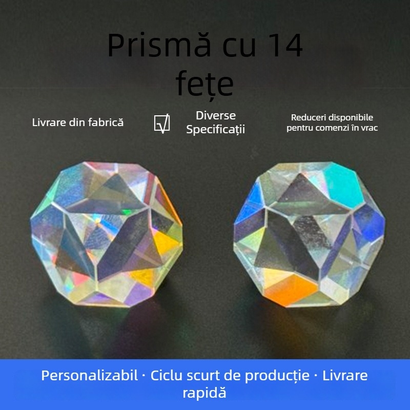 Colector solar polihedral cu 14 fețe, prismă de cristal și sticlă optic antiamprentă