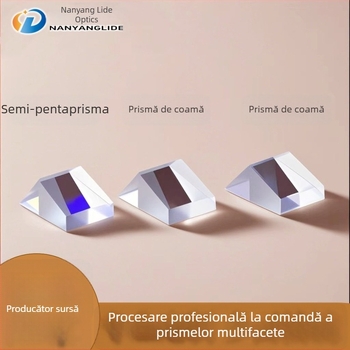 Lentilă de microscop cu semipenprismă, prismă de creastă, sticlă optică prelucrată, multifacetată polarizată, cu două fețe