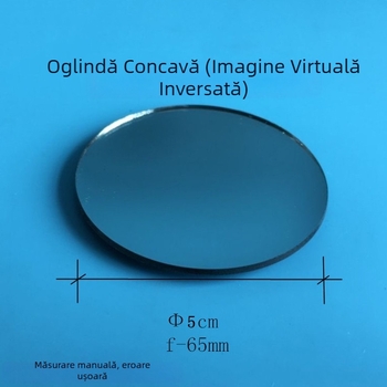 Set optic din cinci piese pentru copii: oglindă convexă, prismă triunghiulară, oglindă concavă, lentilă concavă și lentilă convexă