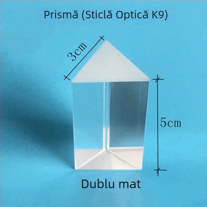 Set optic din cinci piese pentru copii: oglindă convexă, prismă triunghiulară, oglindă concavă, lentilă concavă și lentilă convexă