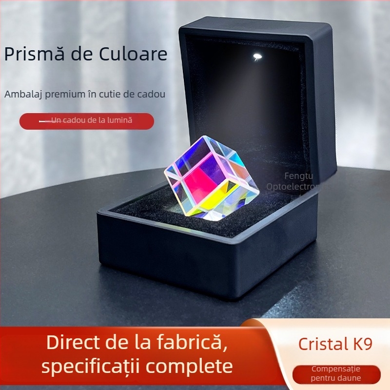 Prismă captatoare de soare hexagonală din sticlă optic, dispersie de culoare, decor de birou pentru experimente