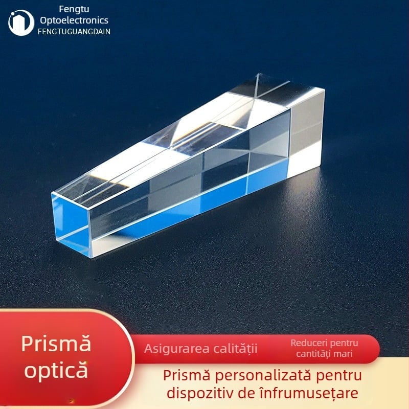 Instrument de înfrumusețare cu laser: prismă, lentilă optică personalizată, prismă de cuarț pătrată, con de ghidare a luminii, sticlă K9, transmitanță