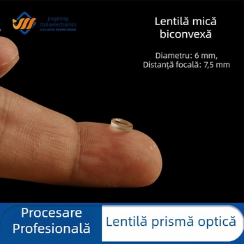 Lentilă mică dublu convexă, diametrul 6 mm, lentilă optică din sticlă pentru microscop cu laser