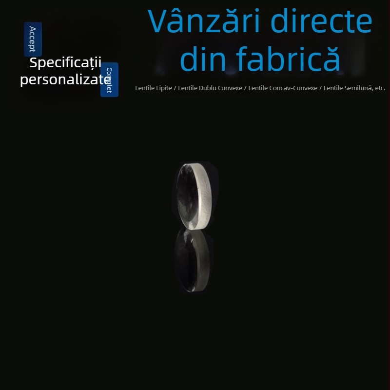 Lentilă mică dublu convexă, diametrul 6 mm, lentilă optică din sticlă pentru microscop cu laser