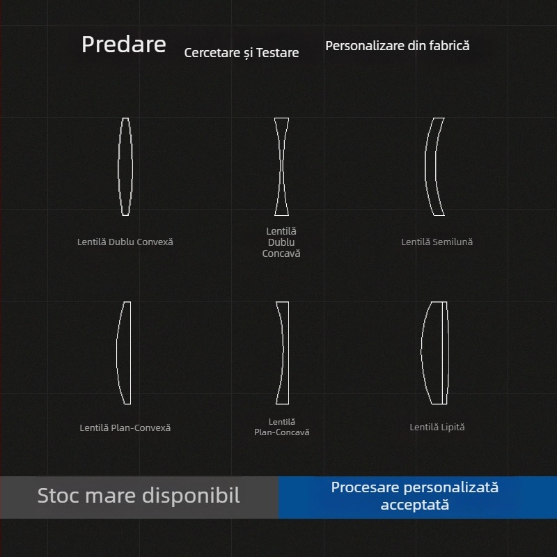 Lentilă mică dublu convexă, diametrul 6 mm, lentilă optică din sticlă pentru microscop cu laser