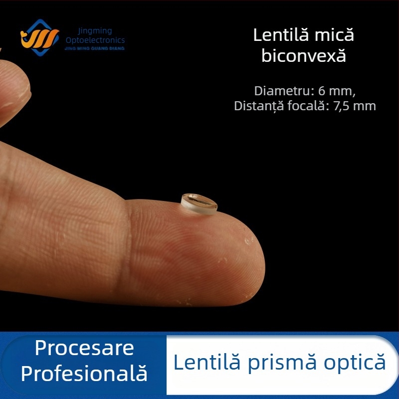 Lentilă mică dublu convexă, diametrul 6 mm, lentilă optică din sticlă pentru microscop cu laser