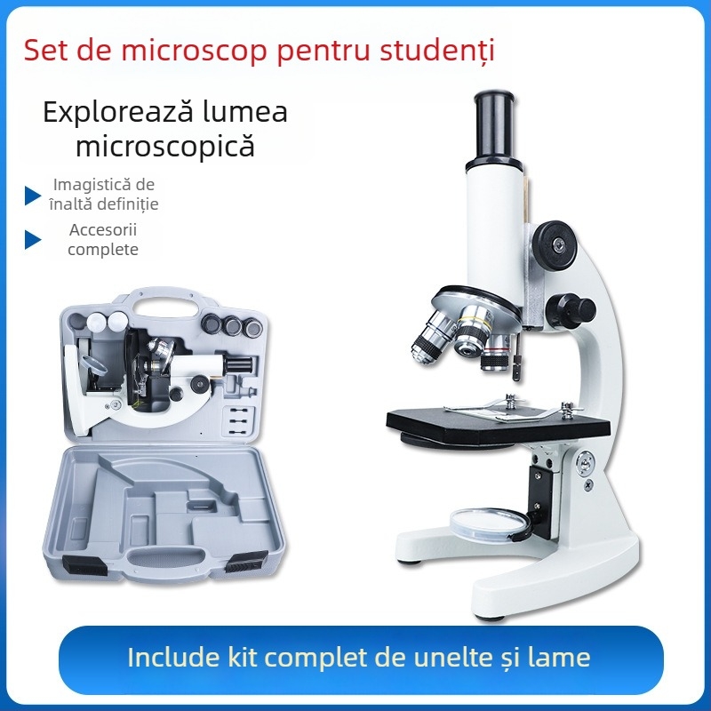 Microscop biologic cu optică HD, măriri de 1000x, 640x și 1600x pentru experimente științifice și predare