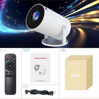 HY300PRO Proiector portabil pentru uz casnic 1080P cu Wi‑Fi și Bluetooth