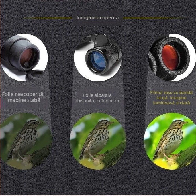 Binoclu profesional, HD, pentru concerte, observarea păsărilor ziua și noaptea, compact și portabil