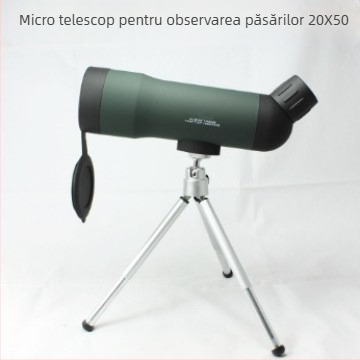 Monoclu 20x50, de buzunar, pentru observarea păsărilor, cu mărire mare și viziune nocturnă în lumină redusă