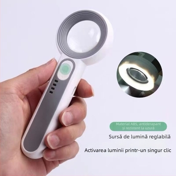 Lunetă USB reîncărcabilă cu mărire mare pentru reparații și evaluare, iluminare LED manuală, pentru plăci de bază electronice, bijuterii și ștampile de aur