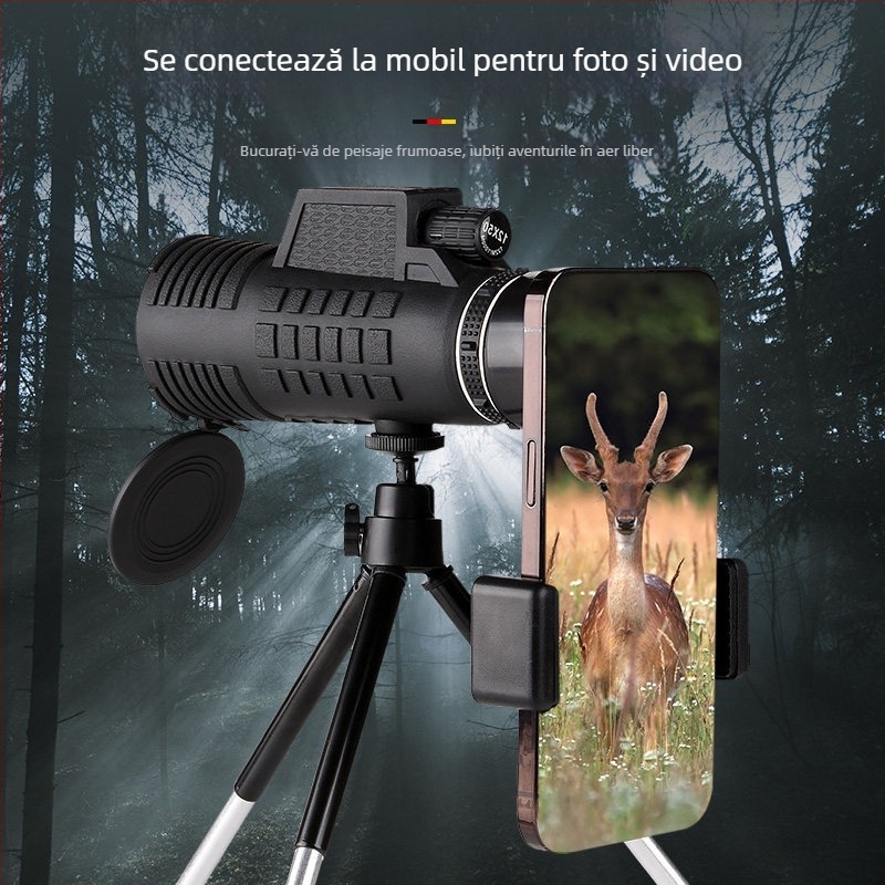 Binoclu portabil cu mărire variabilă, calitate HD, nivel profesional, zi/noapte, pentru observații în aer liber, vizionarea evenimentelor și concertelor pe dispozitive mobile