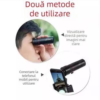 Telescop monocular 8x, imagine HD, vizionare nocturnă, fotografiere în aer liber