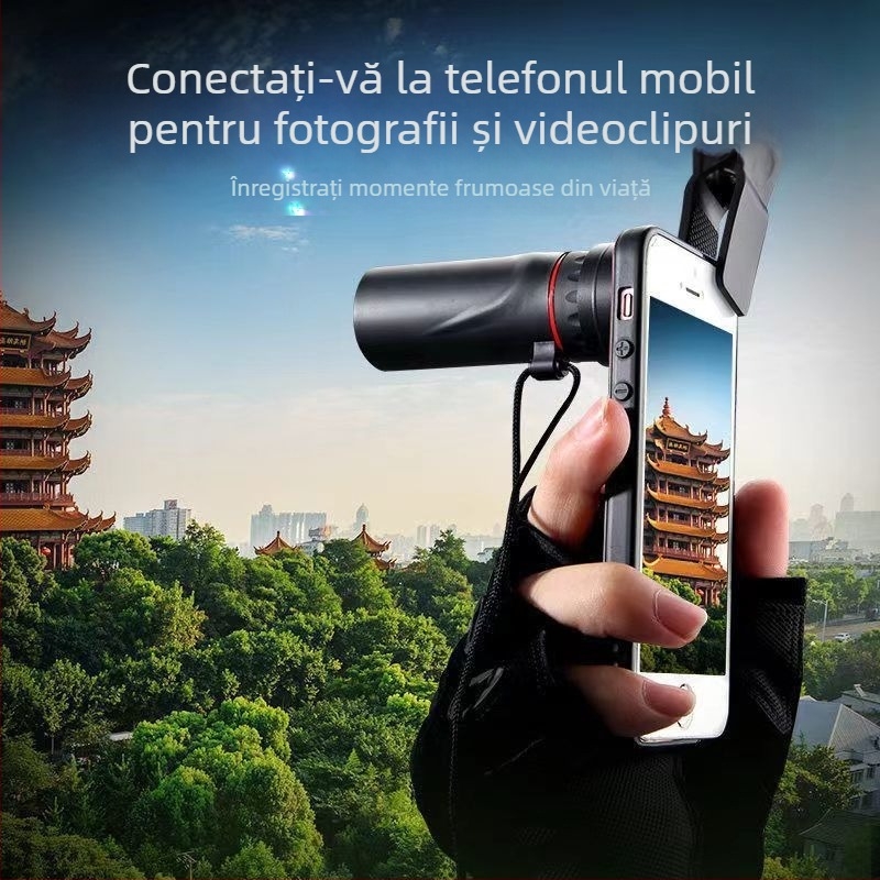 Telescop monocular 8x, imagine HD, vizionare nocturnă, fotografiere în aer liber