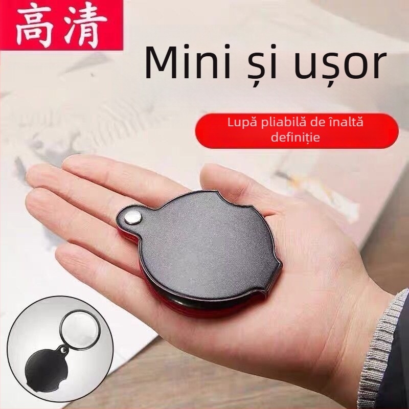 Lupă de mărire portabilă cu husă din piele, pentru citit cărți și ziare, potrivită pentru prezbiopie