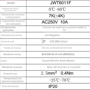 JWT6011 Controler temperatură și umiditate pentru dulap – Rip Electric, Reglare automată a temperaturii