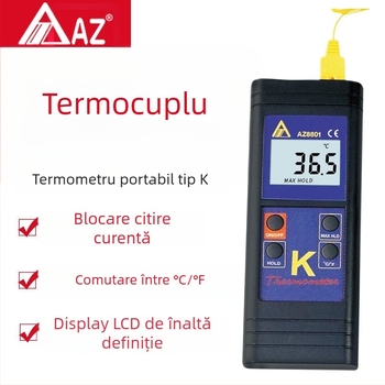 AZ8801 Termometru cu termocuplă, tip K, Hengxin