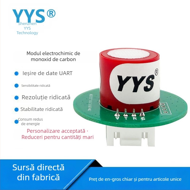 Senzor electrochimic industrial pentru monoxid de carbon (CO) – modul detector de gaze pentru concentrația de CO, semnal digital UART
