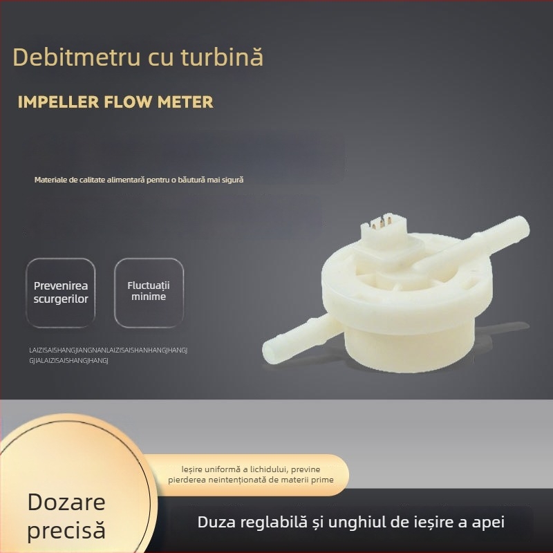 Senzor de flux, volumetric, din material alimentar, potrivit pentru espressoare, distribuitoare de băuturi și sterilizatoare medicale, diametru mic