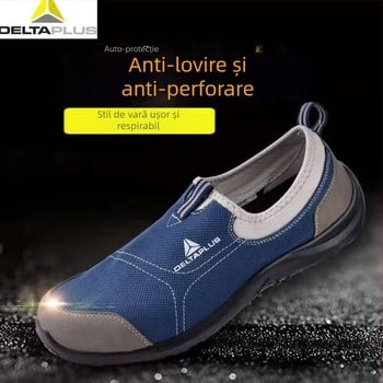 Delta 301216 Pantofi de muncă cu plasă, pentru bărbați, respirabili, cu vârf din oțel, antiderapante și rezistenți la perforare