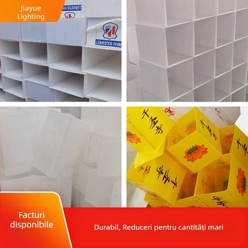 Abajur acrilic impermeabil pentru iluminat de grădină, design cilindro-pătrat, 10×10×10 cm