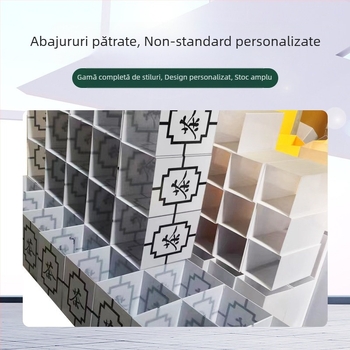 Abajur acrilic impermeabil pentru iluminat de grădină, design cilindro-pătrat, 10×10×10 cm