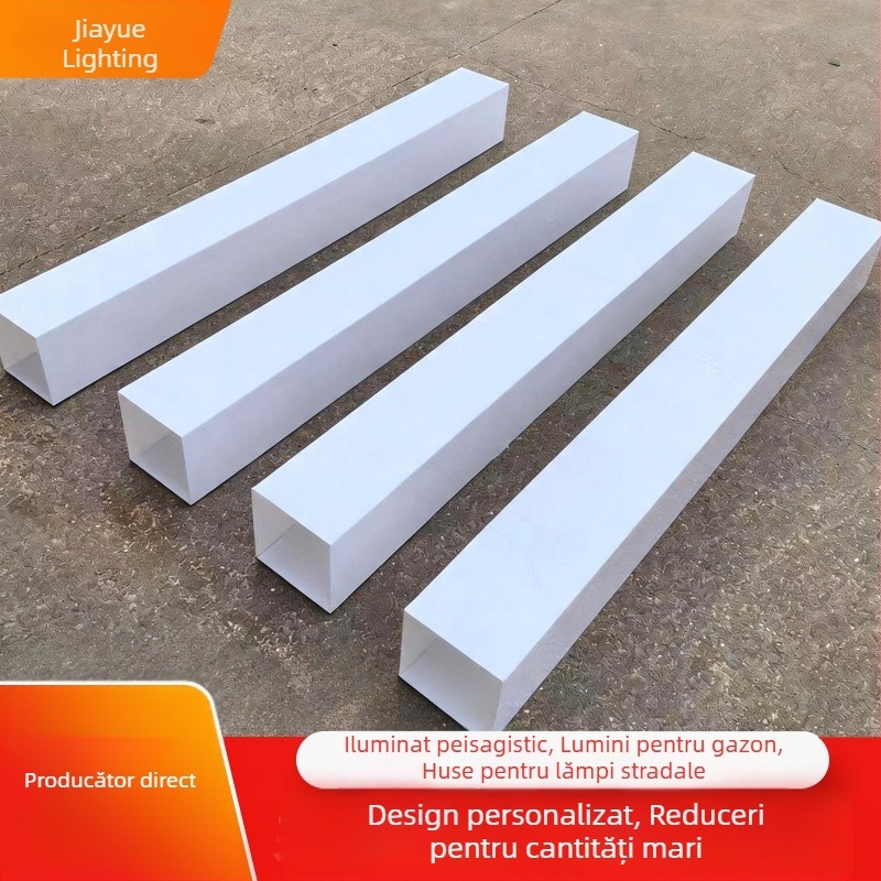 Abajur acrilic impermeabil pentru iluminat de grădină, design cilindro-pătrat, 10×10×10 cm