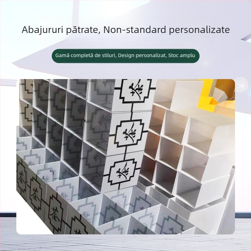 Abajur acrilic impermeabil pentru iluminat de grădină, design cilindro-pătrat, 10×10×10 cm