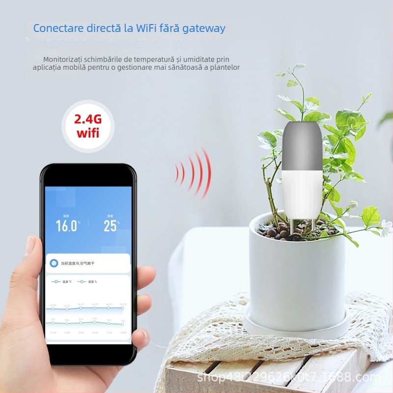 Senzor de temperatură și umiditate a solului cu WiFi pentru grădină, livadă și seră