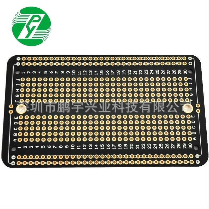 Placă universală de prototipare cu dublă față, placare cu aur, 88,9 x 52,1 mm, breadboard cu cinci găuri, placă neagră