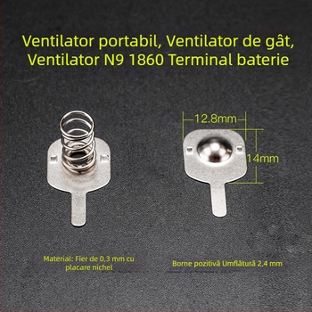 Cleme ecologice pentru baterii 18650, pentru ventilatoare portabile purtate la gât, cleme metalice pentru electronice, cleme cu arc pentru baterie N913×14