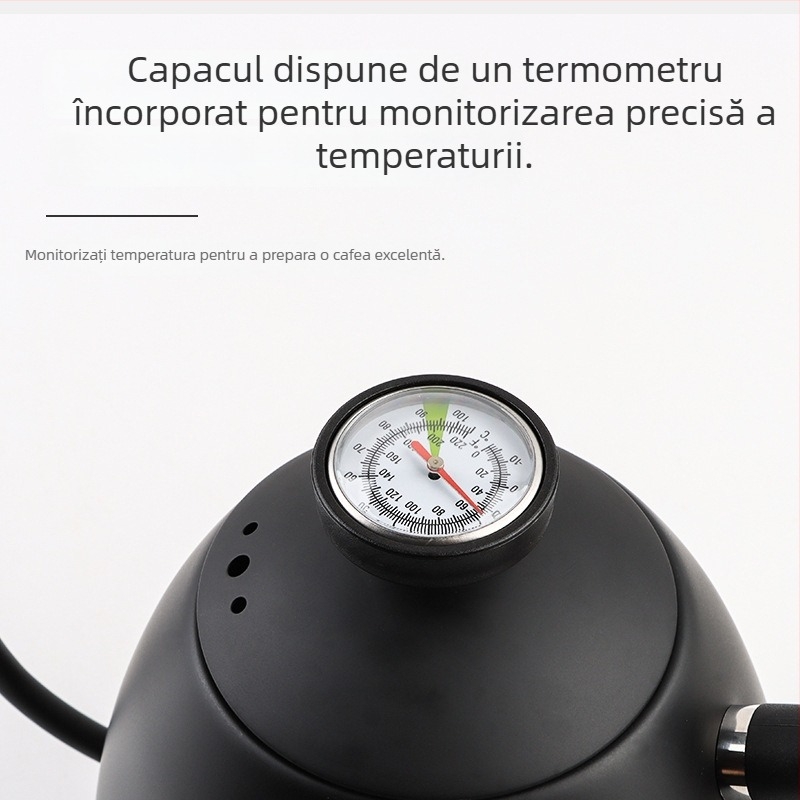 Ceainic pentru cafea din oțel inoxidabil 304, gât de lebădă și gură subțire, 1,5 L