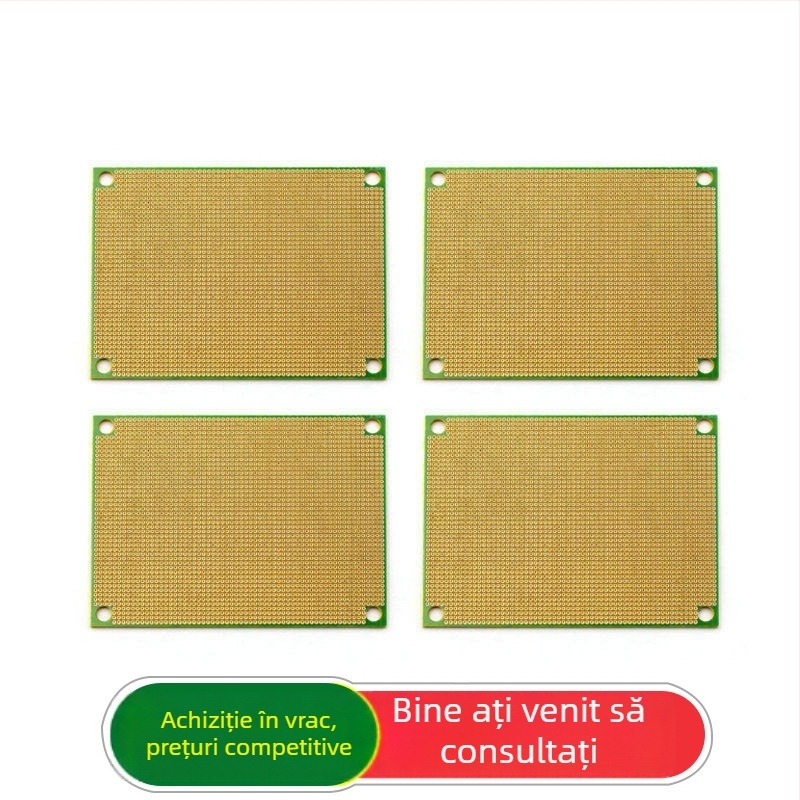 Placă prototip PCB bidirecțională, 6 × 8 cm, grosime 1,6 mm, pas 1,27 mm, placă perforată din cupru