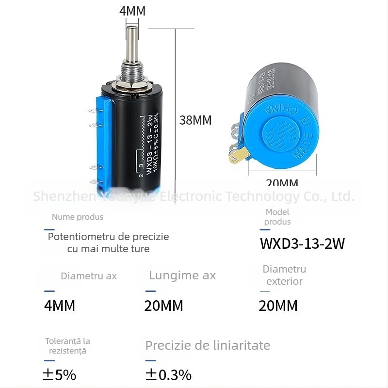WXD3-13-2W Potențiometru inelar de precizie 1K/2.2K/3.3K/4.7K/10K/22K/47K/100K/680
