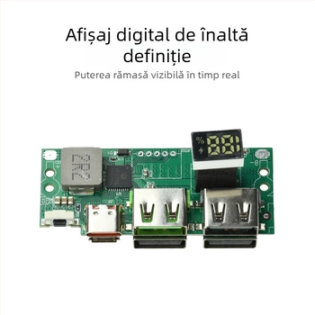 Modul de încărcare rapidă PD/QC cu protocol complet și afișaj digital, IP5356, 3.7V, power bank DIY