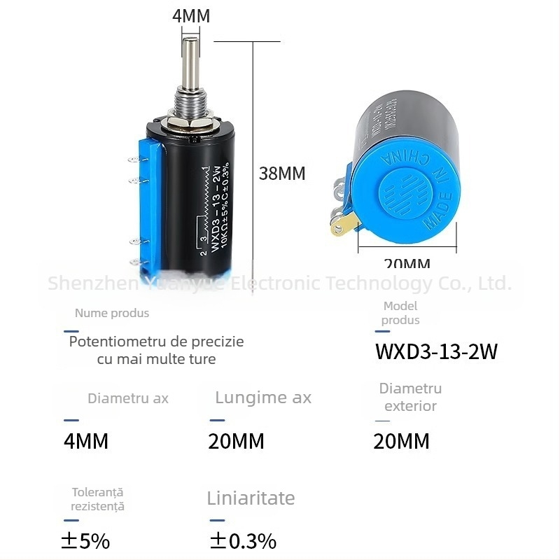 WXD3-13-1W 4.7K 10K Potențiometru Multi-rotativ de precizie 100R/200R/470R/1K/2K/3.3K