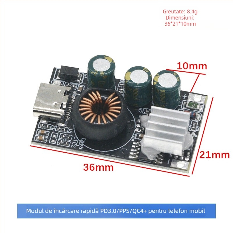 Modul de încărcare wireless pentru mașină cu PD3.0 PPS QC4+ pentru Apple, Samsung și Xiaomi – retrofit DIY