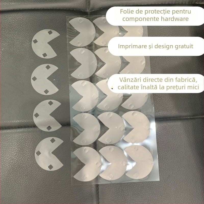 Film protector pentru suprafețe hardware, finisaj neted, rezistent la zgârieturi, praf și amprente, transparent HD, dimensiuni personalizabile.