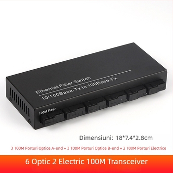 Transceiver optoelectronic pentru supraveghere video, fibră monomod, interfață SC, 1310 nm, 100 Mbps