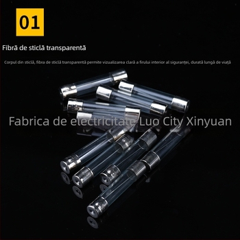 Set de 100 siguranțe din sticlă 5×20 mm și țevi ceramice de siguranță 6×30 mm pentru protecția curentului