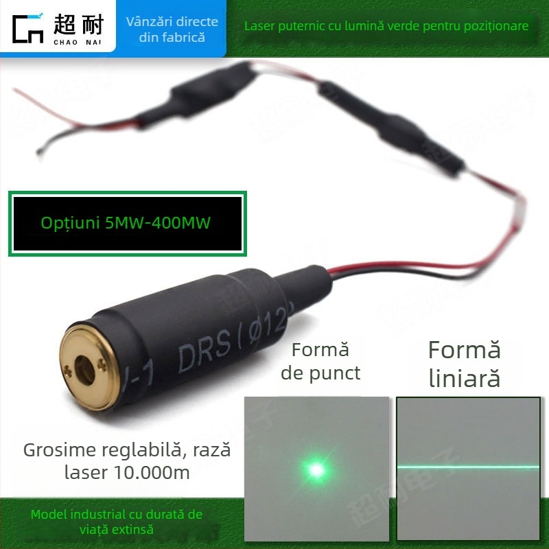 Modul laser cu linie verde pentru uz industrial, proiecție de linie subțire și laser punctual pentru scenă