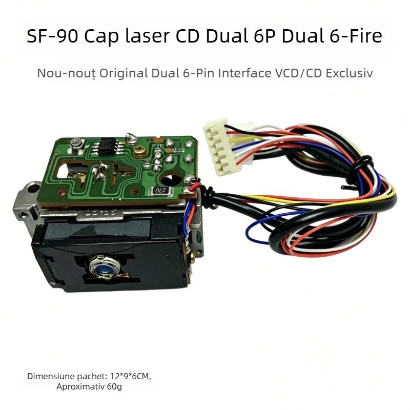 SF-90 cap de laser CD, configurare duală 6P, cu șase linii, piesă de reparații pentru VCD auto