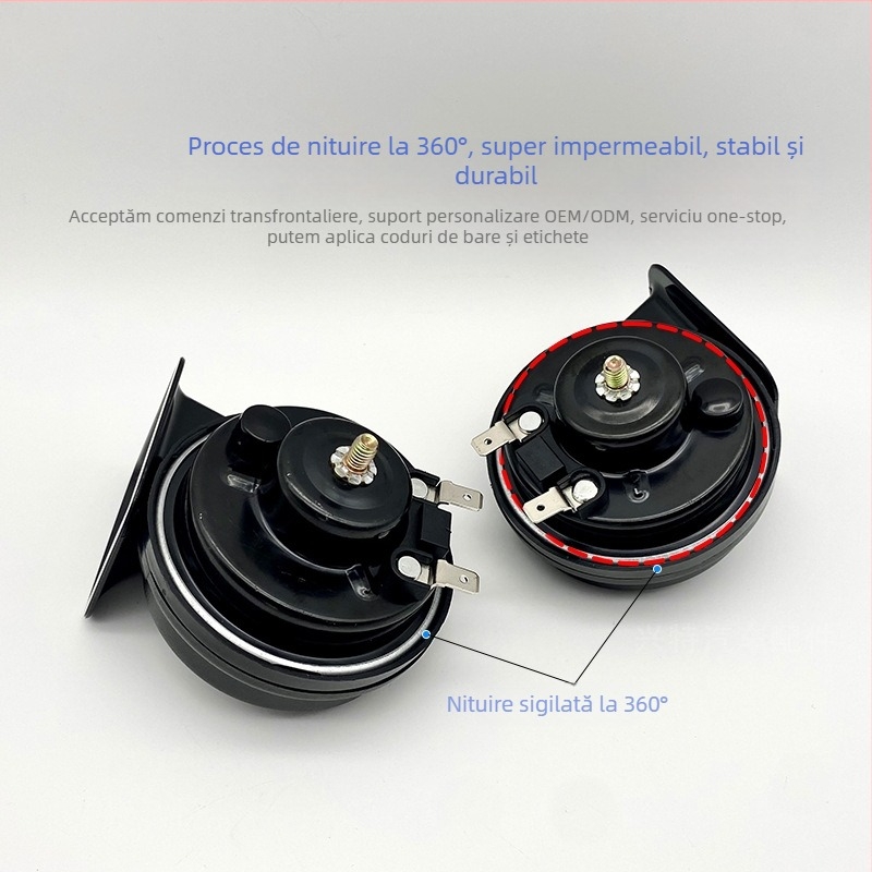 GA008 Hornă electrică 12V pentru mașini și motociclete – impermeabil, ton înalt
