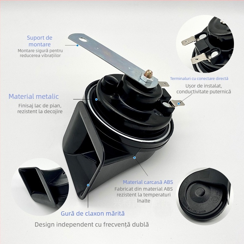 GA008 Hornă electrică 12V pentru mașini și motociclete – impermeabil, ton înalt