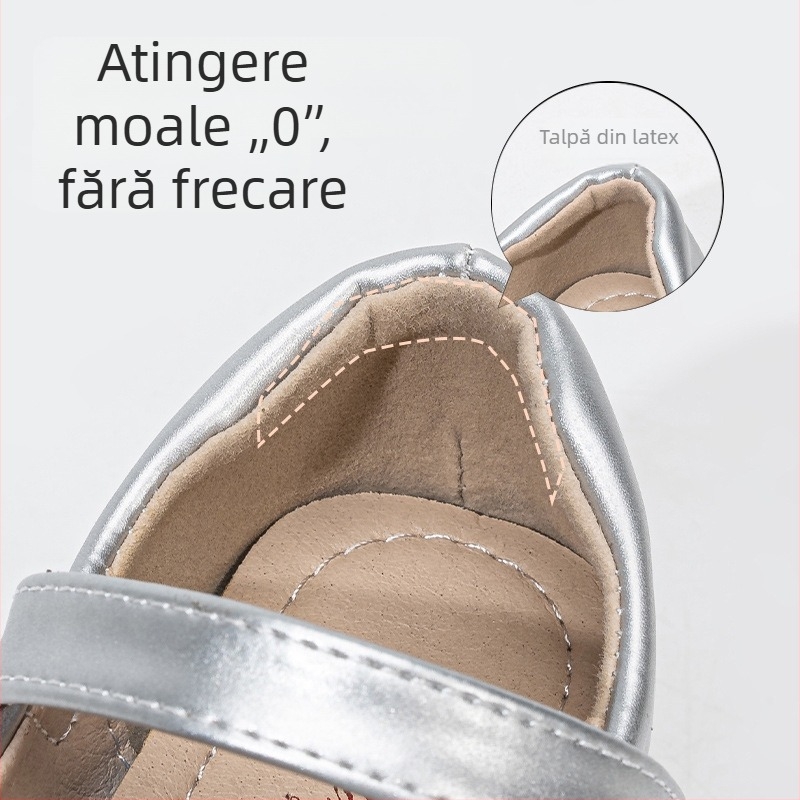 Pantofi pentru fete, prințesă cu cristale, talpă moale, Velcro, inspirați de Elsa, 2026 primăvară–toamnă