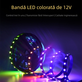Bandă LED 1934 cu schimbare de culoare pentru baruri, cluburi KTV și spa, iluminare contur clădire, 12V, 60 LED 5050 SMD, unghiul fasciculului 120°, nu este impermeabilă