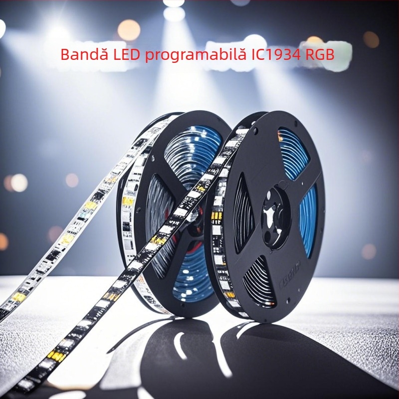 Bandă LED 1934 cu schimbare de culoare pentru baruri, cluburi KTV și spa, iluminare contur clădire, 12V, 60 LED 5050 SMD, unghiul fasciculului 120°, nu este impermeabilă